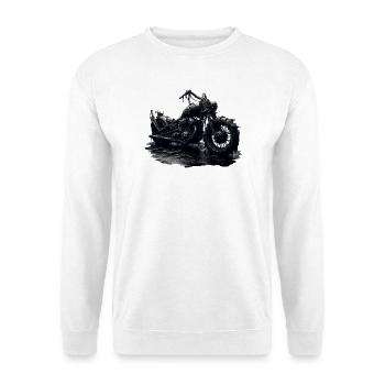 Rostiges Apokalypse Motorrad - Dark Fantasy Skull - Unisex Pullover - Weiß - Vorne