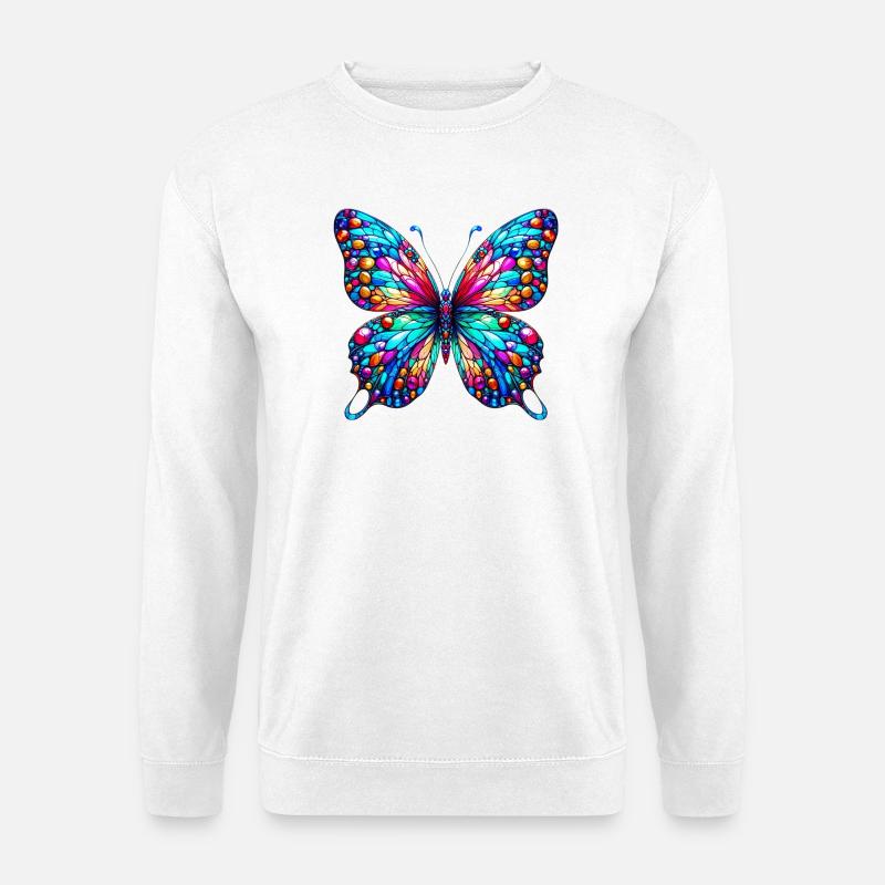 Papillon - Sweat-shirt Unisexe - blanc