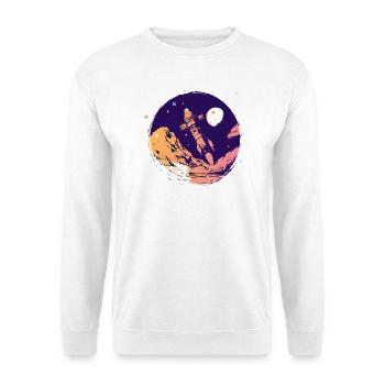 rakete weltall raumfahrt schulstart Go space nerd - Unisex Pullover - Weiß - Vorne
