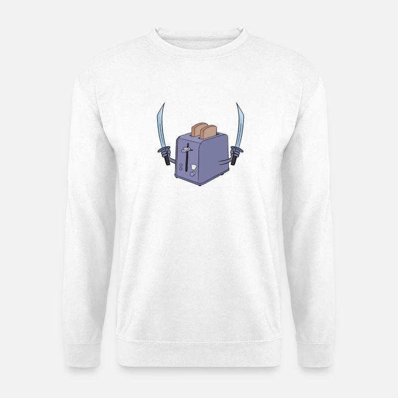 Toaster und das Schwert - Unisex Pullover - Weiß