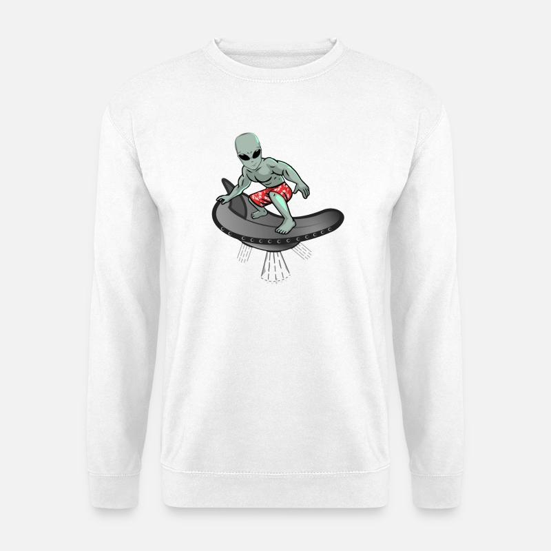 Alien Cool Surfing - Unisex Sweatshirt - white