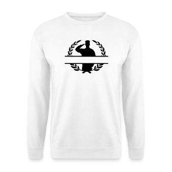 Soldier Respect salute in laurel wreath - Unisex Sweatshirt - white - Front