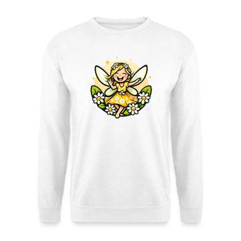 Süße Fee Gänseblümchen Blumenmädchen Lächeln - Unisex Pullover - Weiß - Vorne