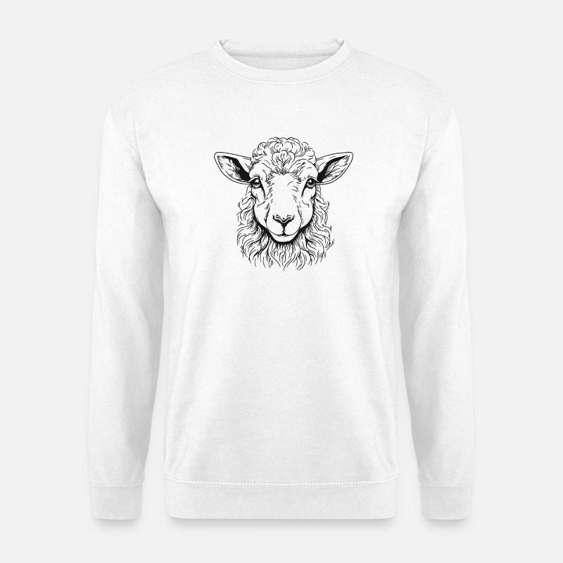 Lamm Portrait - Unisex Pullover - Weiß