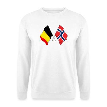 Flagge Belgien, Flagge Norwegen - Unisex Pullover - Weiß - Vorne