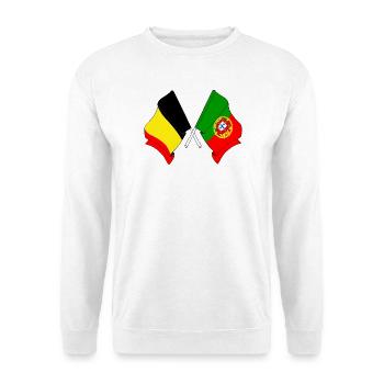 Drapeau Belgique, drapeau Portugal - Sweat-shirt Unisexe - blanc - Devant