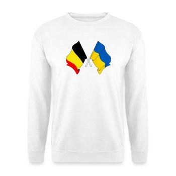 Flag Belgium, flag Ukraine - Unisex Sweatshirt - white - Front