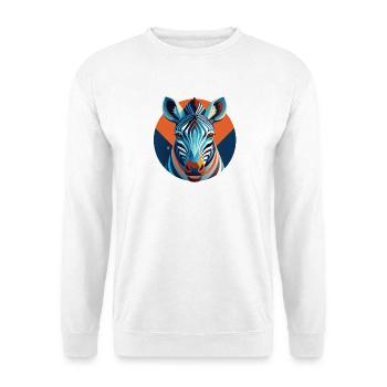 Chromatisches Zebra im geometrischen Kreis - Unisex Pullover - Weiß - Vorne