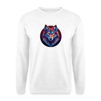 Loup géométrique multicolore - Sweat-shirt Unisexe - blanc - Devant