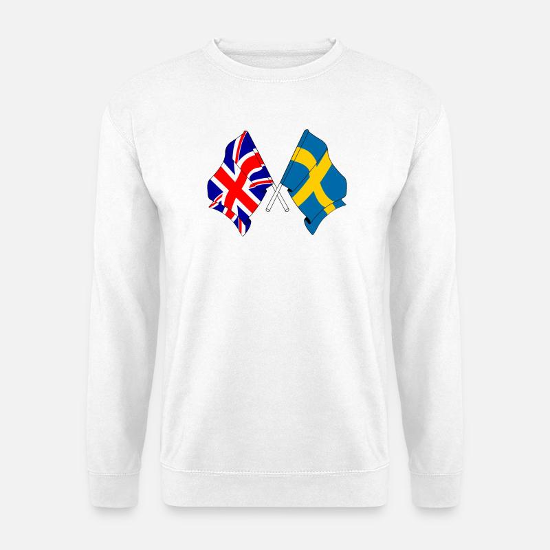 FlaggeEngland, Flagge Schweden - Unisex Pullover - Weiß