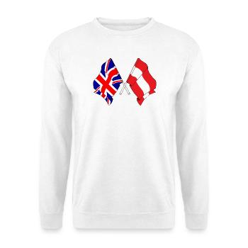 Drapeau de l’Angleterre, drapeau de l’Autriche - Sweat-shirt Unisexe - blanc - Devant