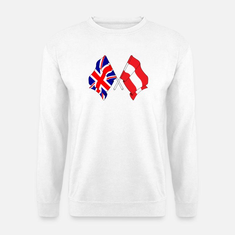 Drapeau de l’Angleterre, drapeau de l’Autriche - Sweat-shirt Unisexe - blanc