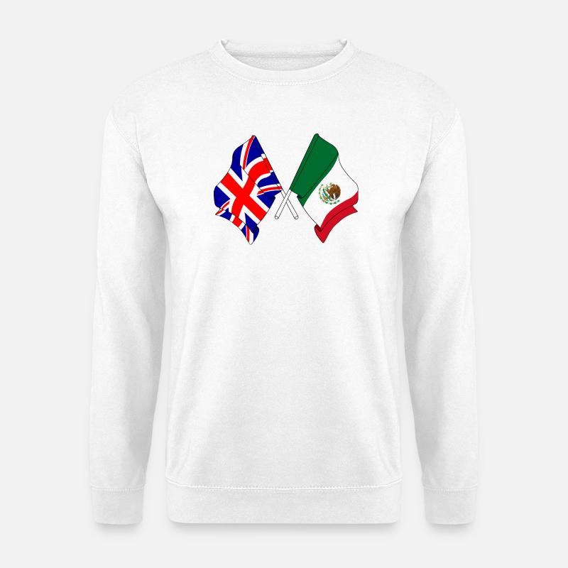 Drapeau de l’Angleterre, drapeau du Mexique - Sweat-shirt Unisexe - blanc