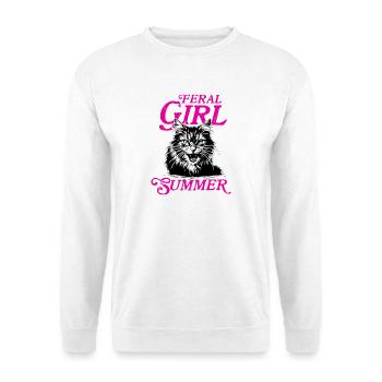 Feral Girl Summer Women Girls Cat Lover Summer - Unisex Sweatshirt - white - Front