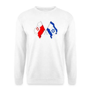 Flag Poland, flag Israel - Unisex Sweatshirt - white - Front