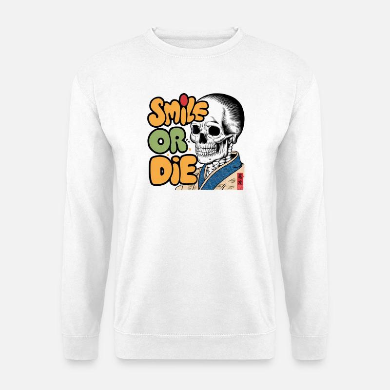 Skeletor with Optimistic Message - Unisex Sweatshirt - white