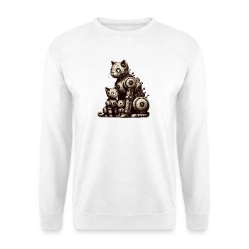 Charming vintage illustration of a cat family - Unisex Sweatshirt - white - Front