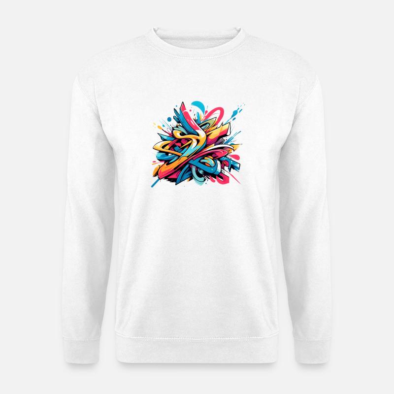 Coole bunte dynamische Graffiti-Illustration - Unisex Pullover - Weiß