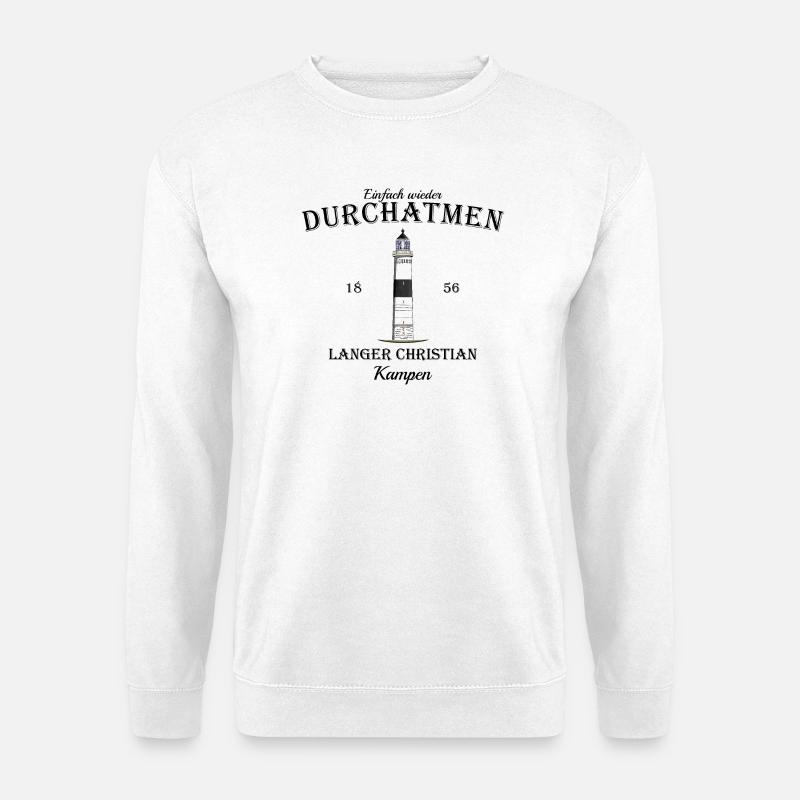 Sylt, Kampen, Leuchtturm langer Christian - Unisex Pullover - Weiß