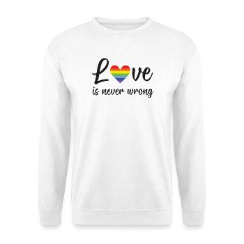 Mois de la fierté LGBT - L’amour ne se trompe jamais - Sweat-shirt Unisexe - blanc - Devant