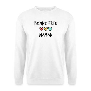 MOM. MOTHER'S DAY. HEART. HAPPY BIRTHDAY - Unisex Sweatshirt - white - Front