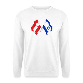 Flag Austria, flag Israel - Unisex Sweatshirt - white - Front
