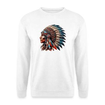Amerikanischer Indianer Amerikanische Rote Haut - Unisex Pullover - Weiß - Vorne
