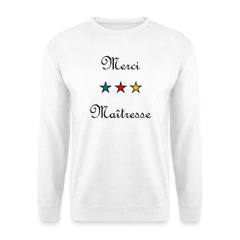 MERCI. MAÎTRESSE. MAÎTRE. MERCI MAÎTRESSE - Sweat-shirt Unisexe - blanc - Devant