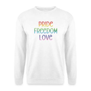LGBT Pride Month - Peace. Freedom. Love. - Unisex Sweatshirt - white - Front