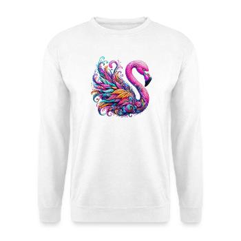Flamingo - Unisex Pullover - Weiß - Vorne - Alina (178cm) & Michal (187cm)