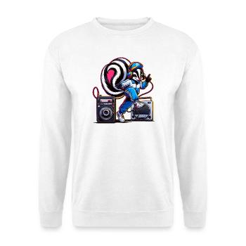 Personnage de mouffette élégant en tenue hip-hop - Sweat-shirt Unisexe - blanc - Devant