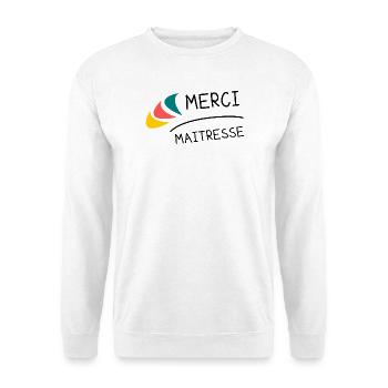 MERCI. MAÎTRESSE. MAÎTRE. MERCI MAÎTRESSE - Sweat-shirt Unisexe - blanc - Devant