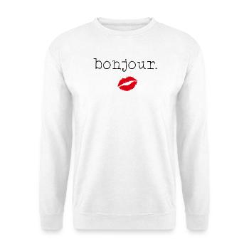 06 bonjour - Little French Speaking - Unisex Pullover - Weiß - Vorne