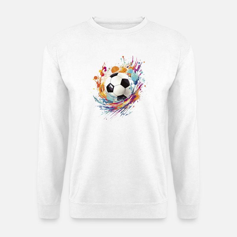 Fussball Splash Fussballfan Fanartikel Geschenk - Unisex Pullover - Weiß