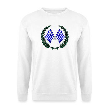 Drapeaux de la Grèce en couronne de laurier - Sweat-shirt Unisexe - blanc - Devant