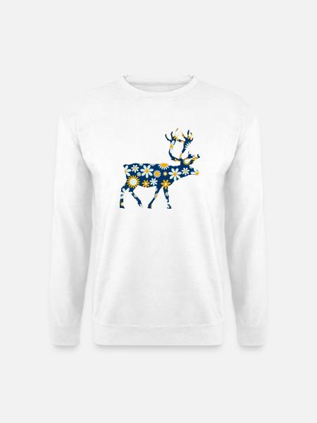 Blühende Rentiere Skandinavien - Unisex Pullover - Weiß