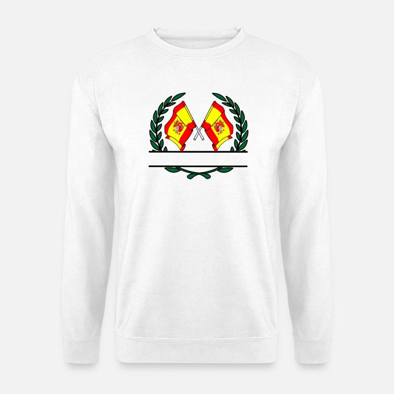 Flags Spain laurel wreath banner - Unisex Sweatshirt - white