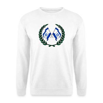 Flags Israel in laurel wreath - Unisex Sweatshirt - white - Front