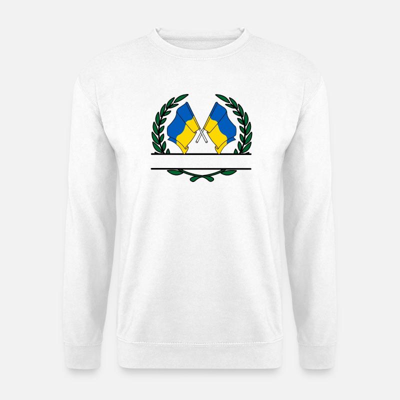 Flags Ukraine laurel wreath banner - Unisex Sweatshirt - white