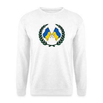 Drapeaux Ukraine en couronne de laurier - Sweat-shirt Unisexe - blanc - Devant