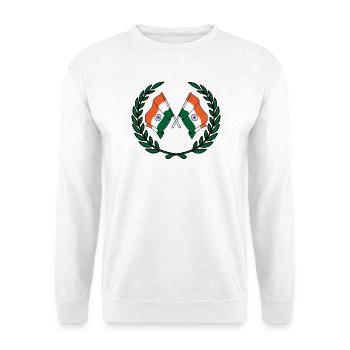 Drapeaux Inde en couronne de laurier - Sweat-shirt Unisexe - blanc - Devant