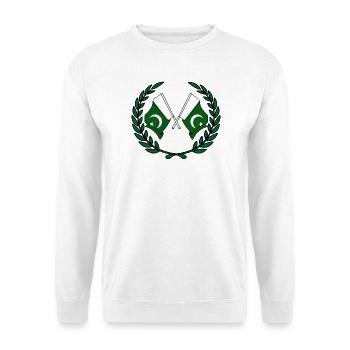 Flaggen Pakistans im Lorbeerkranz - Unisex Pullover - Weiß - Vorne