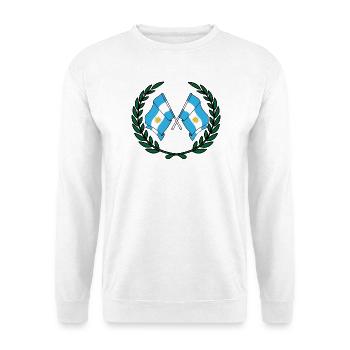 Drapeaux Argentine en couronne de laurier - Sweat-shirt Unisexe - blanc - Devant