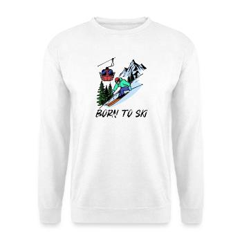 Schifahrer Statement Wintersport Schispringen Berg - Unisex Pullover - Weiß - Vorne