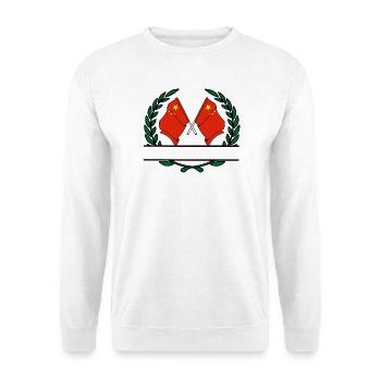 Drapeaux Chine bannière couronne de laurier - Sweat-shirt Unisexe - blanc - Devant