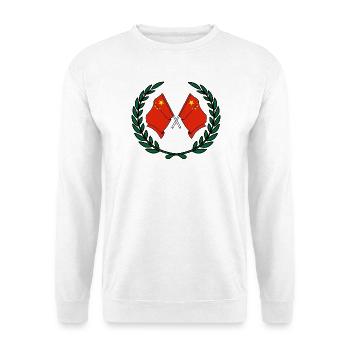 Drapeaux Chine en couronne de laurier - Sweat-shirt Unisexe - blanc - Devant