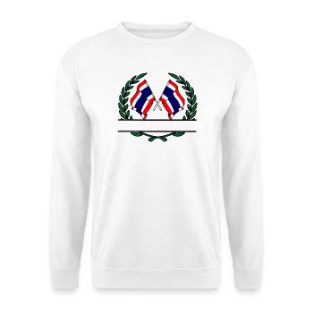 Drapeaux Thaïlande bannière couronne de laurier - Sweat-shirt Unisexe - blanc - Devant