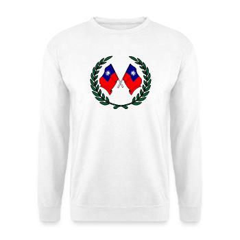 Drapeaux de Taiwan en couronne de laurier - Sweat-shirt Unisexe - blanc - Devant