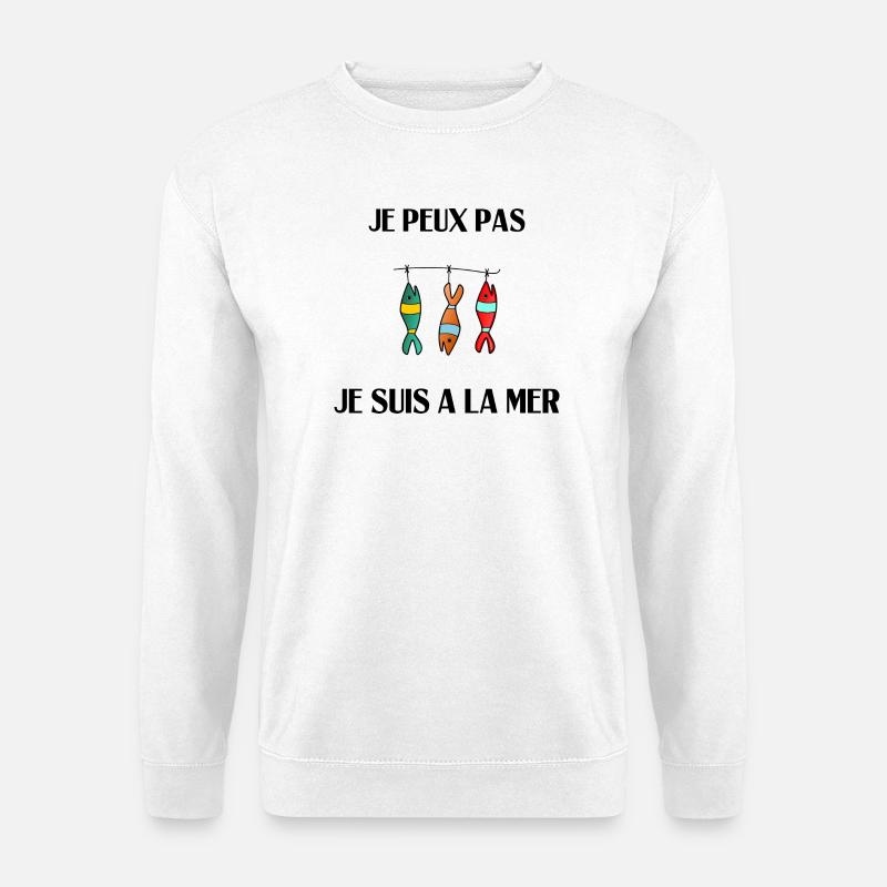 ICH KANN NICHT, ICH BIN AM MEER - Unisex Pullover - Weiß