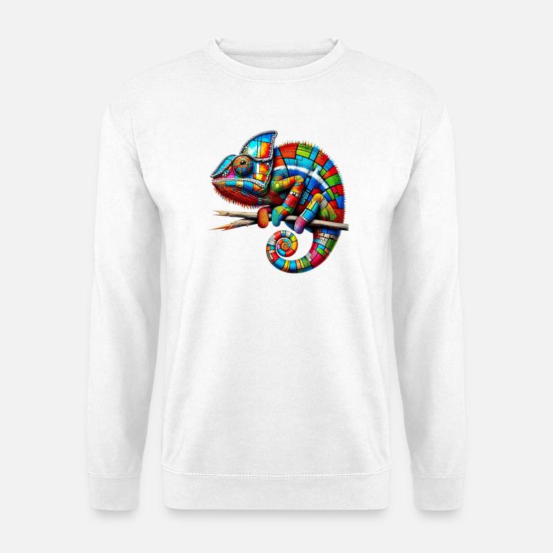 Chamäleon Mondrian - Unisex Pullover - Weiß